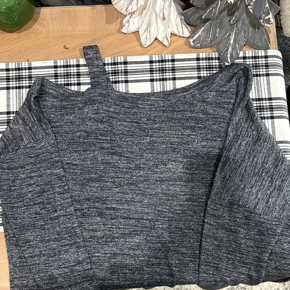 NWT Gray Off-Shoulder Sweater